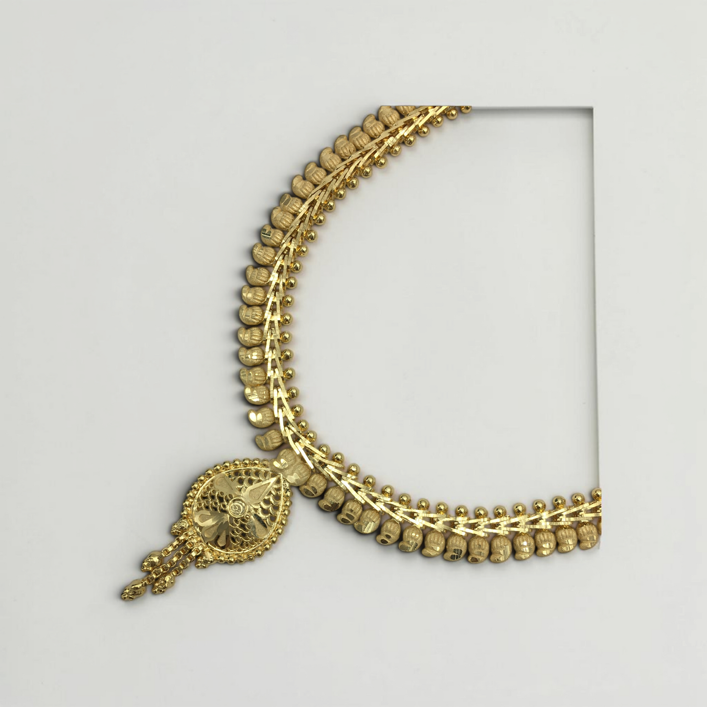 KANAK TARIKA ONE GRAM FORMING SHORT NECKLACE SET WITH EARRINGS