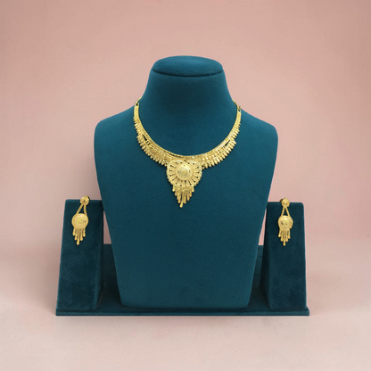 SWARNA MANDALA ONE GRAM FORMING SHORT NECKLACE SET WITH EARRINGS