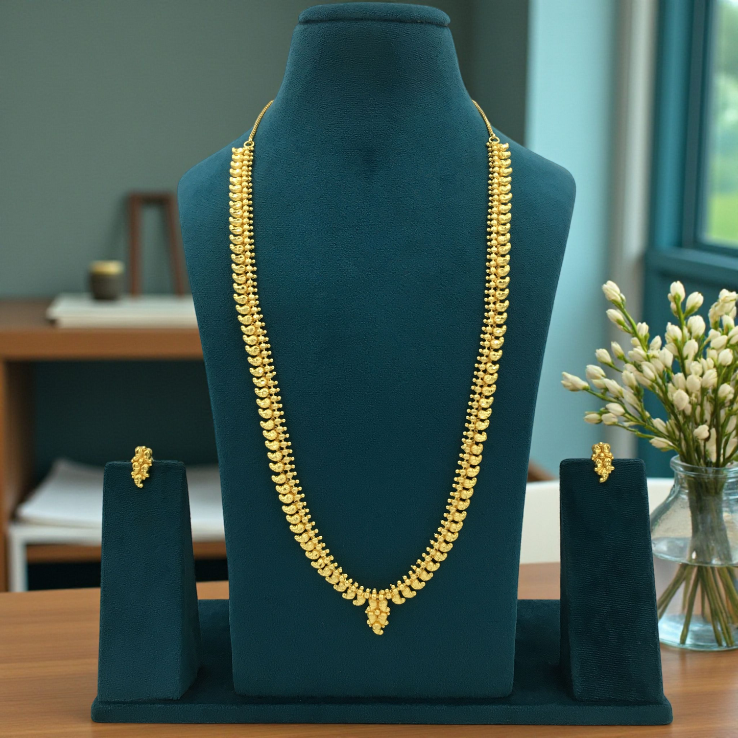 NAVYA MICRO GOLD LONG NECKLACE SET