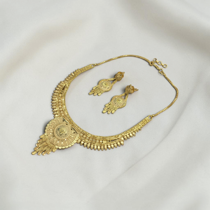 SWARNA MANDALA ONE GRAM FORMING SHORT NECKLACE SET WITH EARRINGS