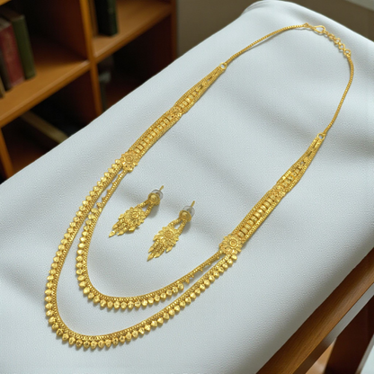 SAANVI MICRO GOLD LONG NECKLACE SET