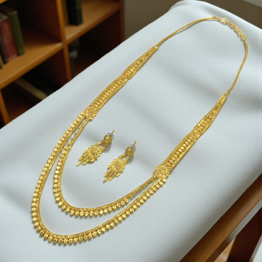 SAANVI MICRO GOLD LONG NECKLACE SET