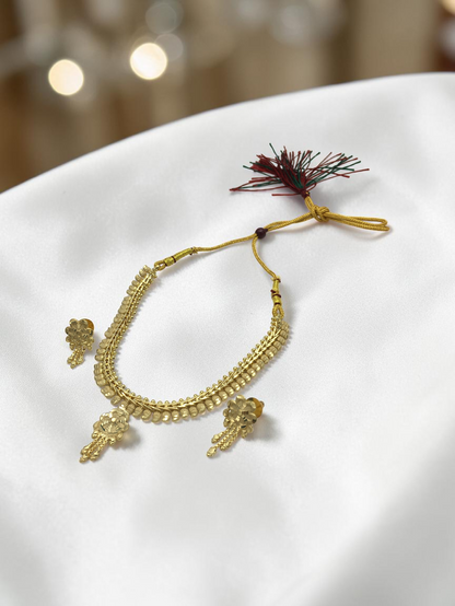 KANAK MALLIKA ONE GRAM FORMING SHORT NECKLACE SET WITH EARRINGS