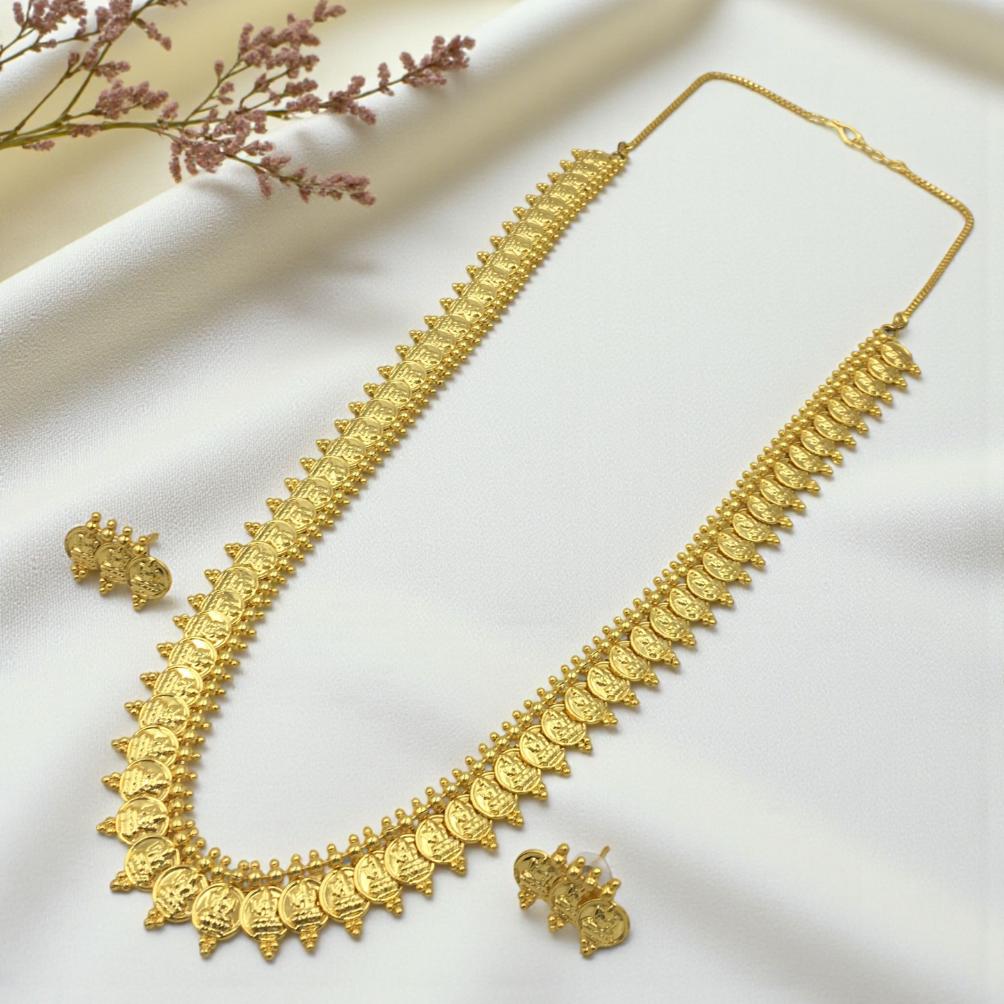MAHALAXMI MICRO GOLD LONG NECKLACE SET