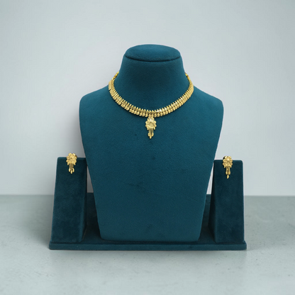 KANAK MALLIKA ONE GRAM FORMING SHORT NECKLACE SET WITH EARRINGS