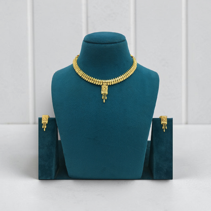 KANAK AAVYA ONE GRAM FORMING SHORT NECKLACE SET WITH EARRINGS
