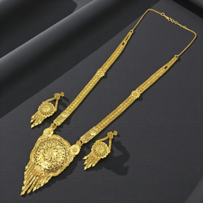AADYA MICRO GOLD LONG NECKLACE SET