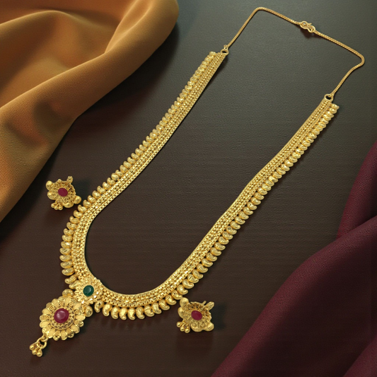 VAIDENHI MICRO GOLD LONG NECKLACE SET