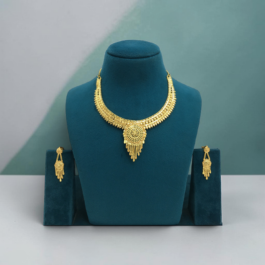 ROYAL MANDALA GOLD PLATED NECKLACE SET FOR WOMEN