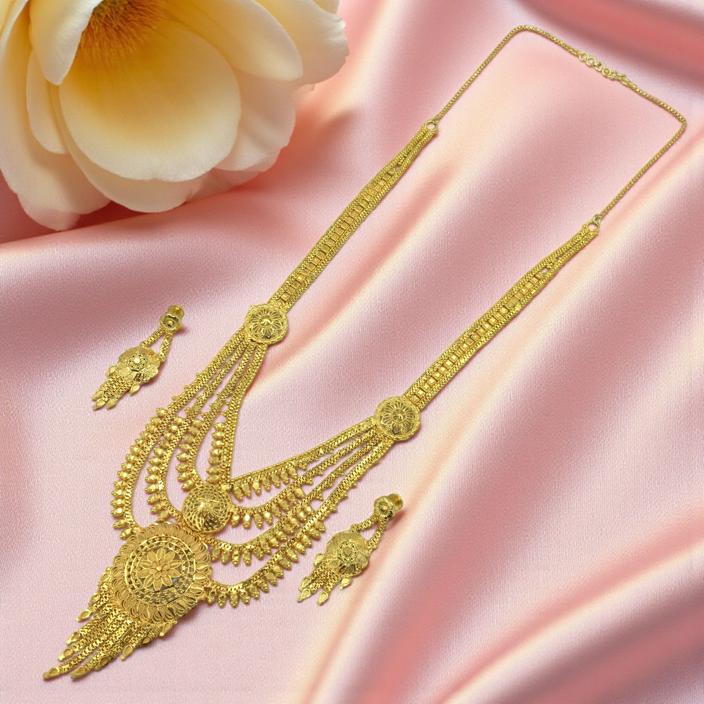 KIARA MICRO GOLD LONG NECKLACE SET