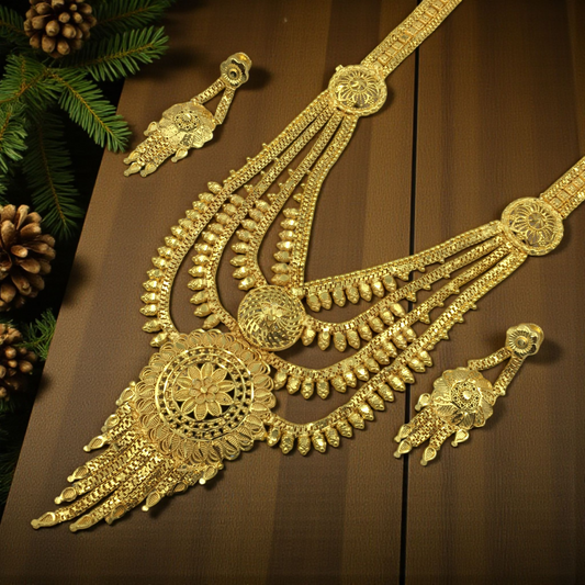 KIARA MICRO GOLD LONG NECKLACE SET