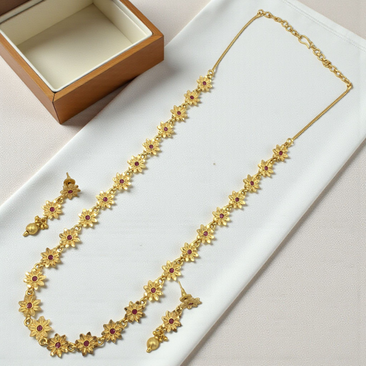 ANAYA MICRO GOLD LONG NECKLACE SET