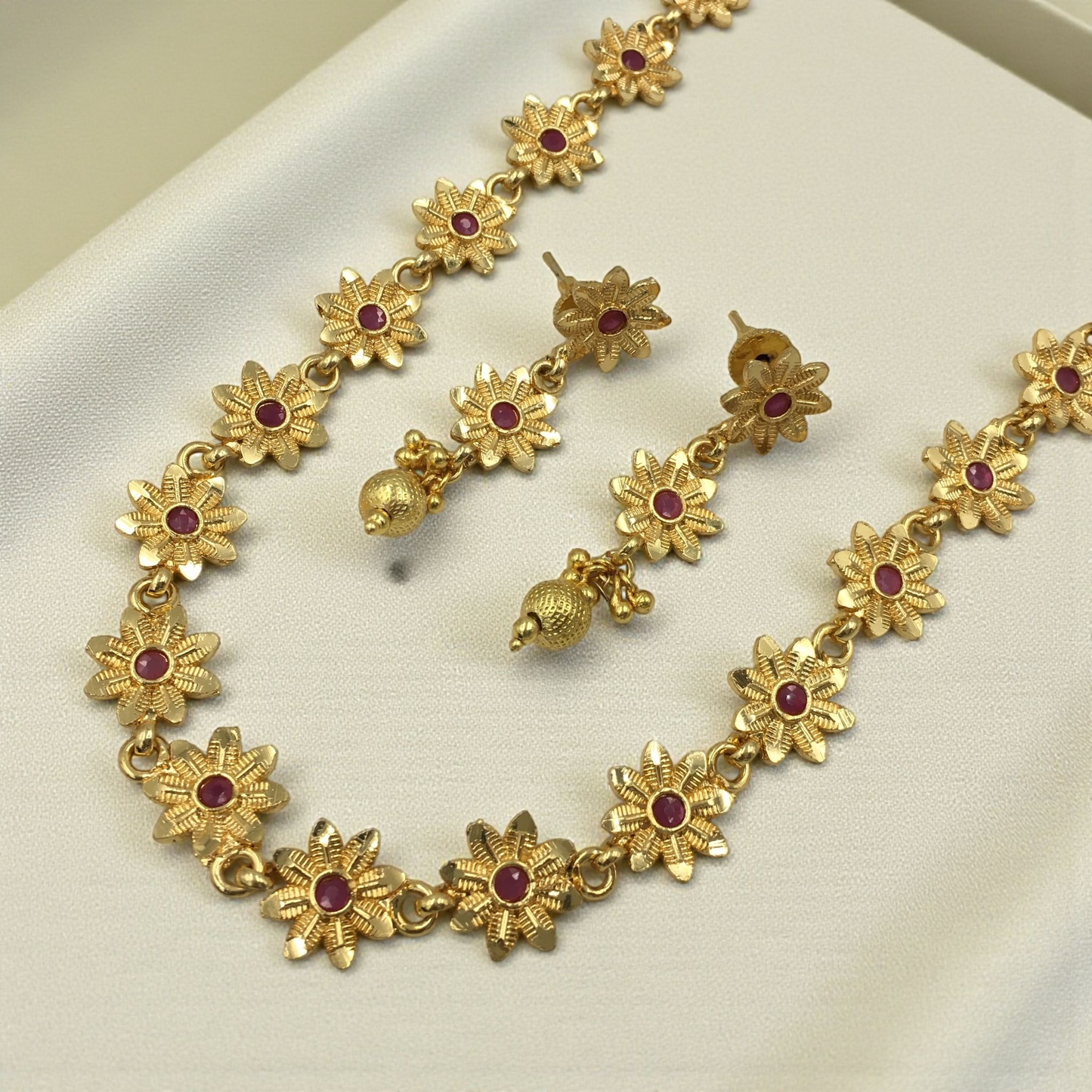 ANAYA MICRO GOLD LONG NECKLACE SET