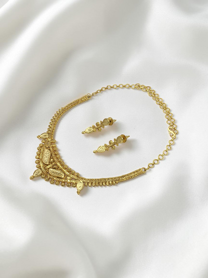 MAYURI VALLARI SHORT NECKLACE SET WITH EARRINGS FOR WOMEN | ONE GRAM FORMING TRADITIONAL JEWELLERY