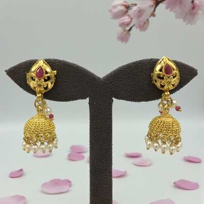 ZAREEN RUBY  MICRO GOLD JHUMKAS