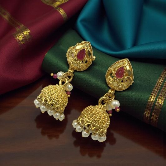 ZAREEN RUBY  MICRO GOLD JHUMKAS