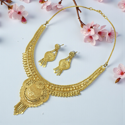 KRISHVI MICRO GOLD SHORT NECKLACE SET