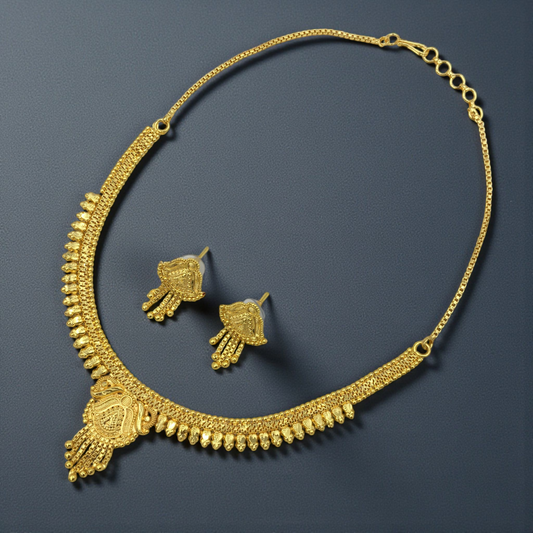 KRIVA MICRO GOLD SHORT NECKLACE SET