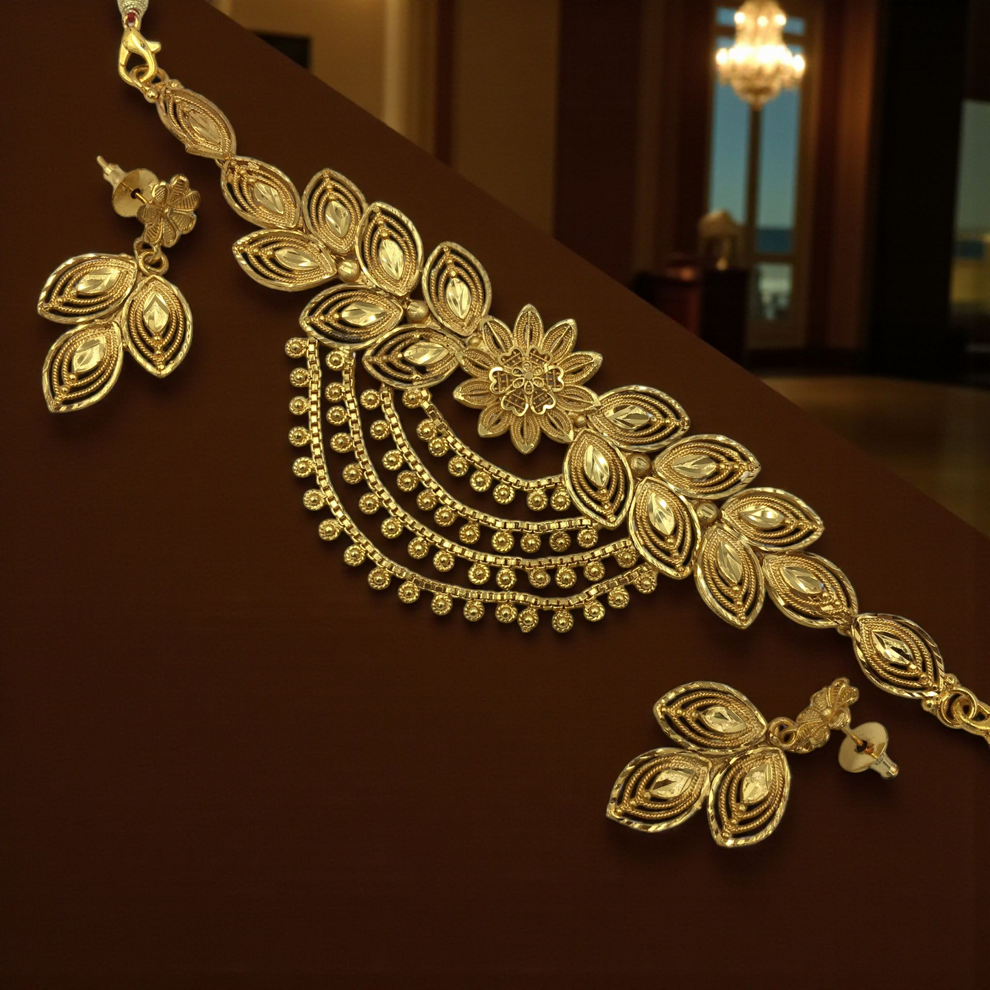 KRISHTI MICRO GOLD SHORT NECKLACE SET