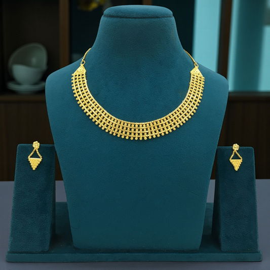 PRIYA MICRO GOLD SHORT NECKLACE SET