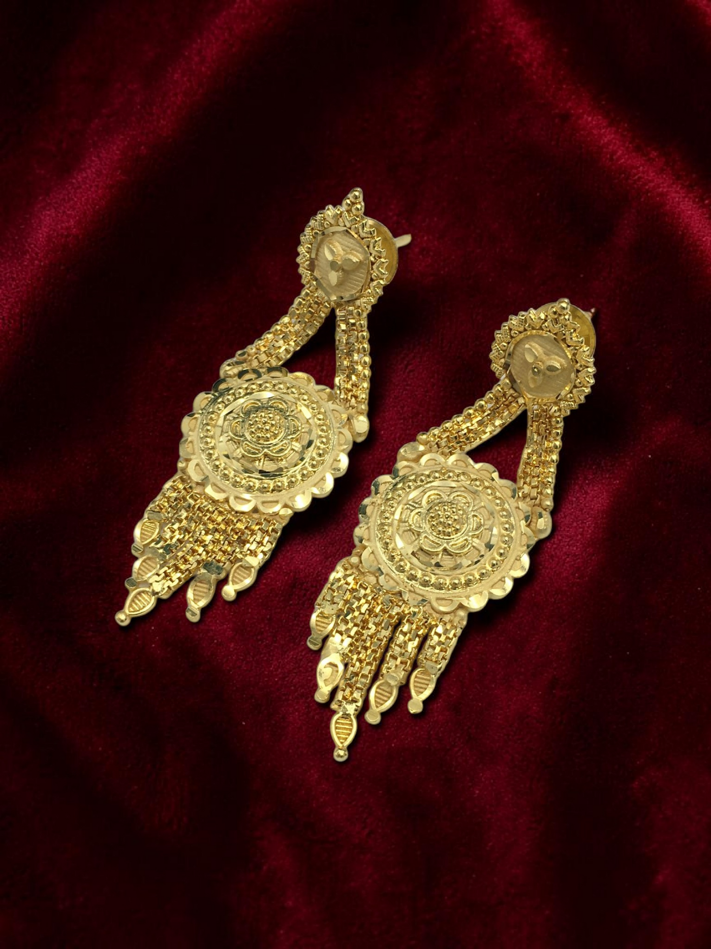 RAJVI CHANDRIKA ONE GRAM FORMING LONG NECKLACE SET WITH EARRINGS FOR WOMEN | TRADITIONAL GOLD FINISH JEWELLERY