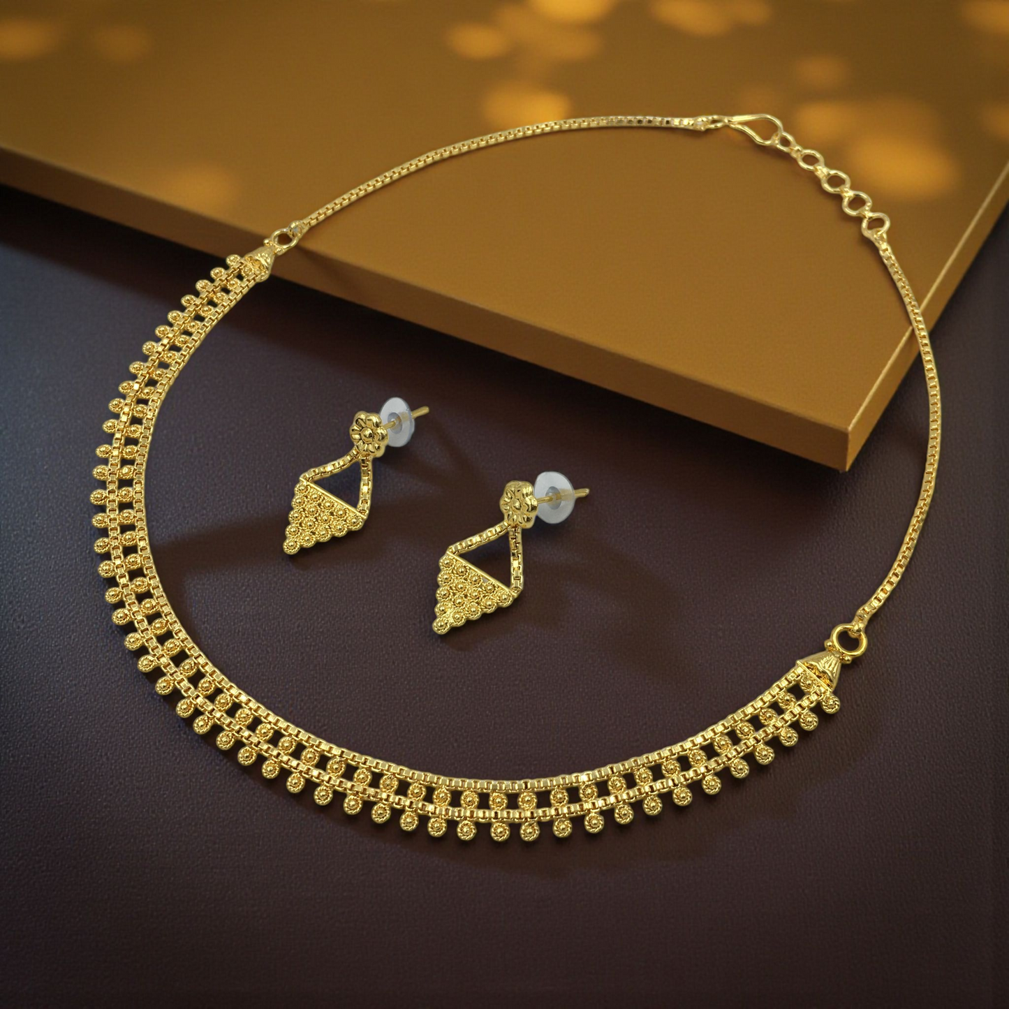 RADHA MICRO GOLD SHORT NECKLACE SET