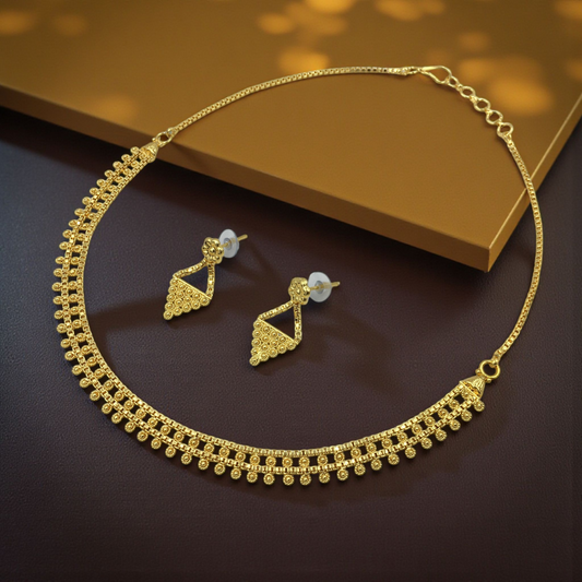RADHA MICRO GOLD SHORT NECKLACE SET