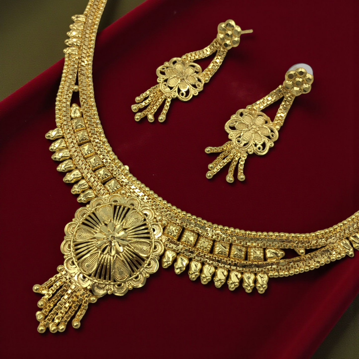 PRIYA MICRO GOLD SHORT NECKLACE SET