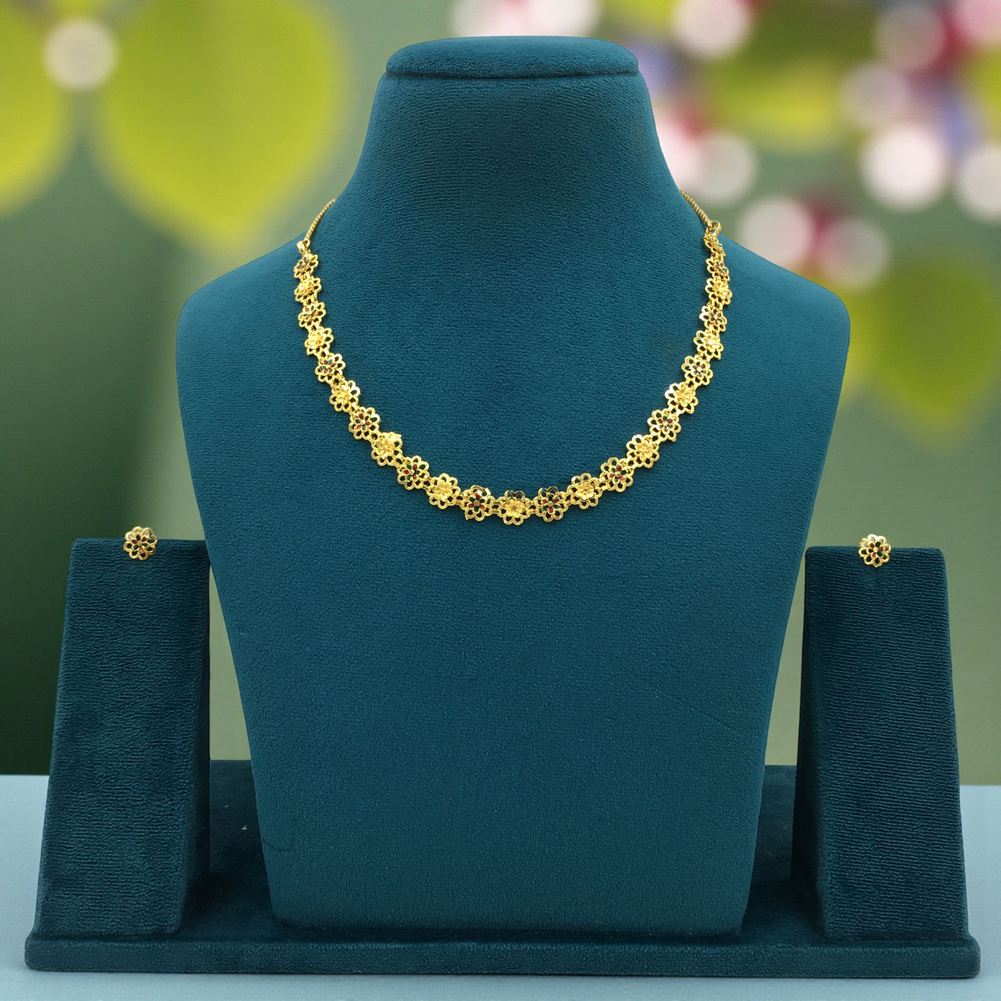 KOMAL MICRO GOLD SHORT NECKLACE SET