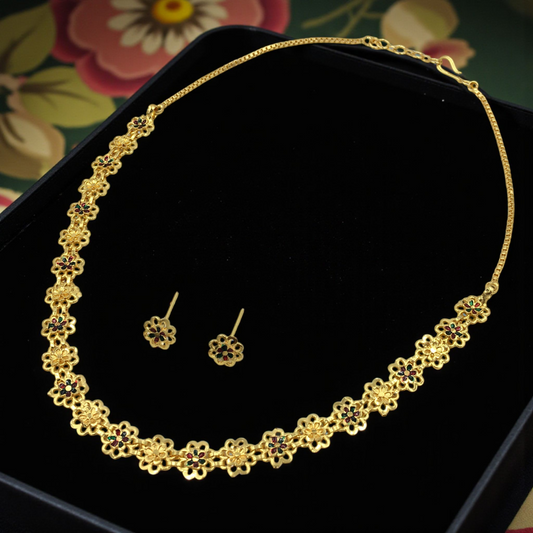 KOMAL MICRO GOLD SHORT NECKLACE SET