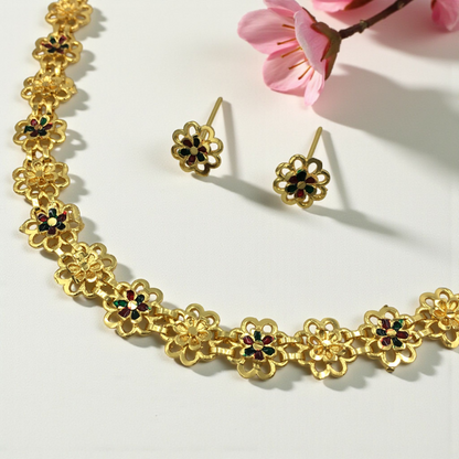 KOMAL MICRO GOLD SHORT NECKLACE SET