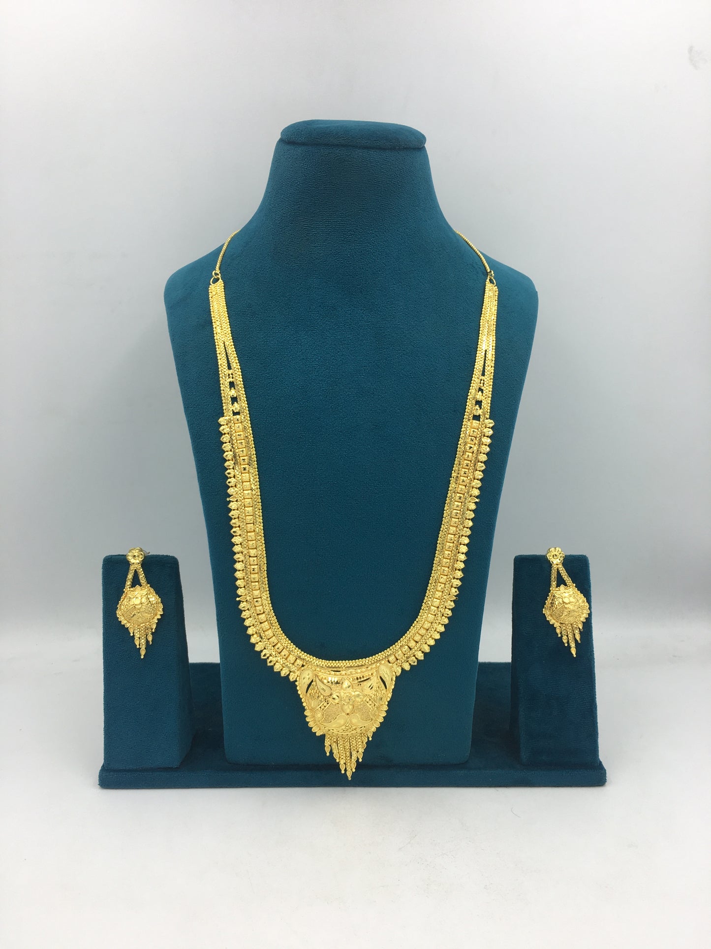 OJASWINI MICRO GOLD LONG NECKLACE SET