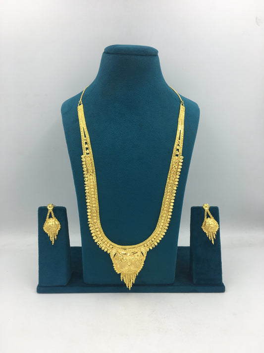 OJASWINI MICRO GOLD LONG NECKLACE SET
