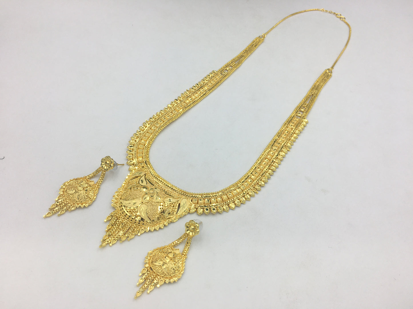 OJASWINI MICRO GOLD LONG NECKLACE SET
