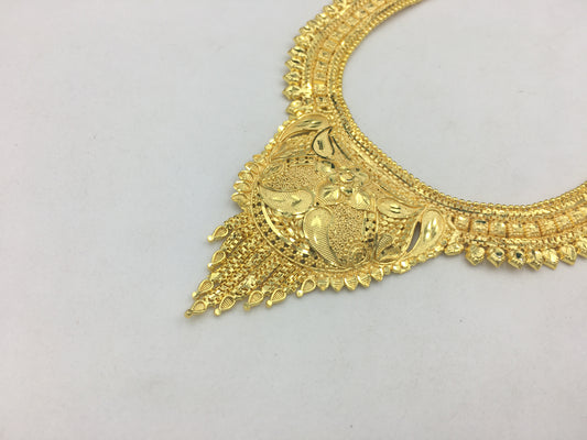 OJASWINI MICRO GOLD LONG NECKLACE SET