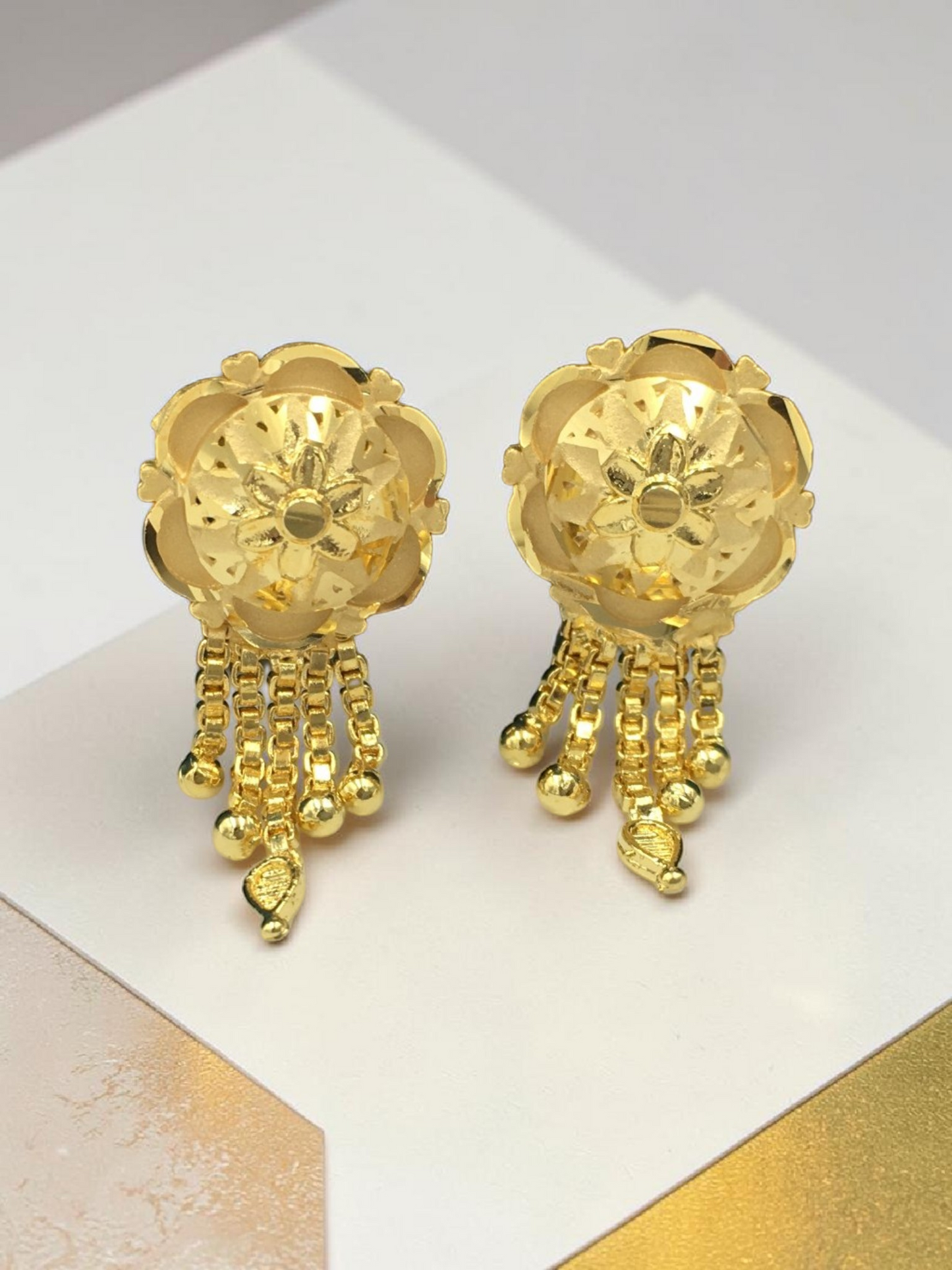 KANAK TARANGINI ONE GRAM FORMING SHORT NECKLACE SET WITH EARRINGS FOR WOMEN | TRADITIONAL GOLD FINISH JEWELLERY