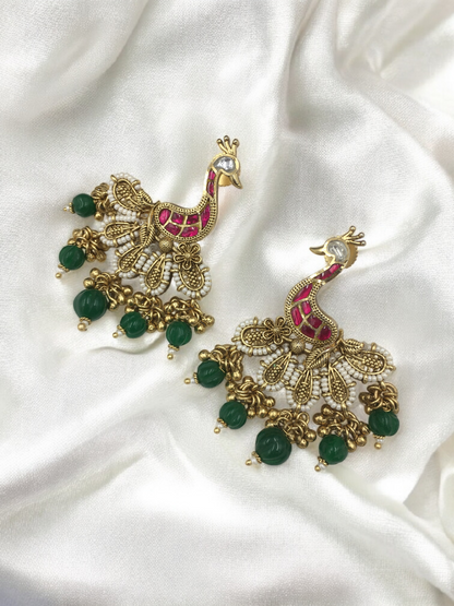 MAHARANI PEACOCK LONG NECKLACE SET