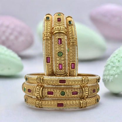 DHRITI RAJWADI BRASS BANGLES