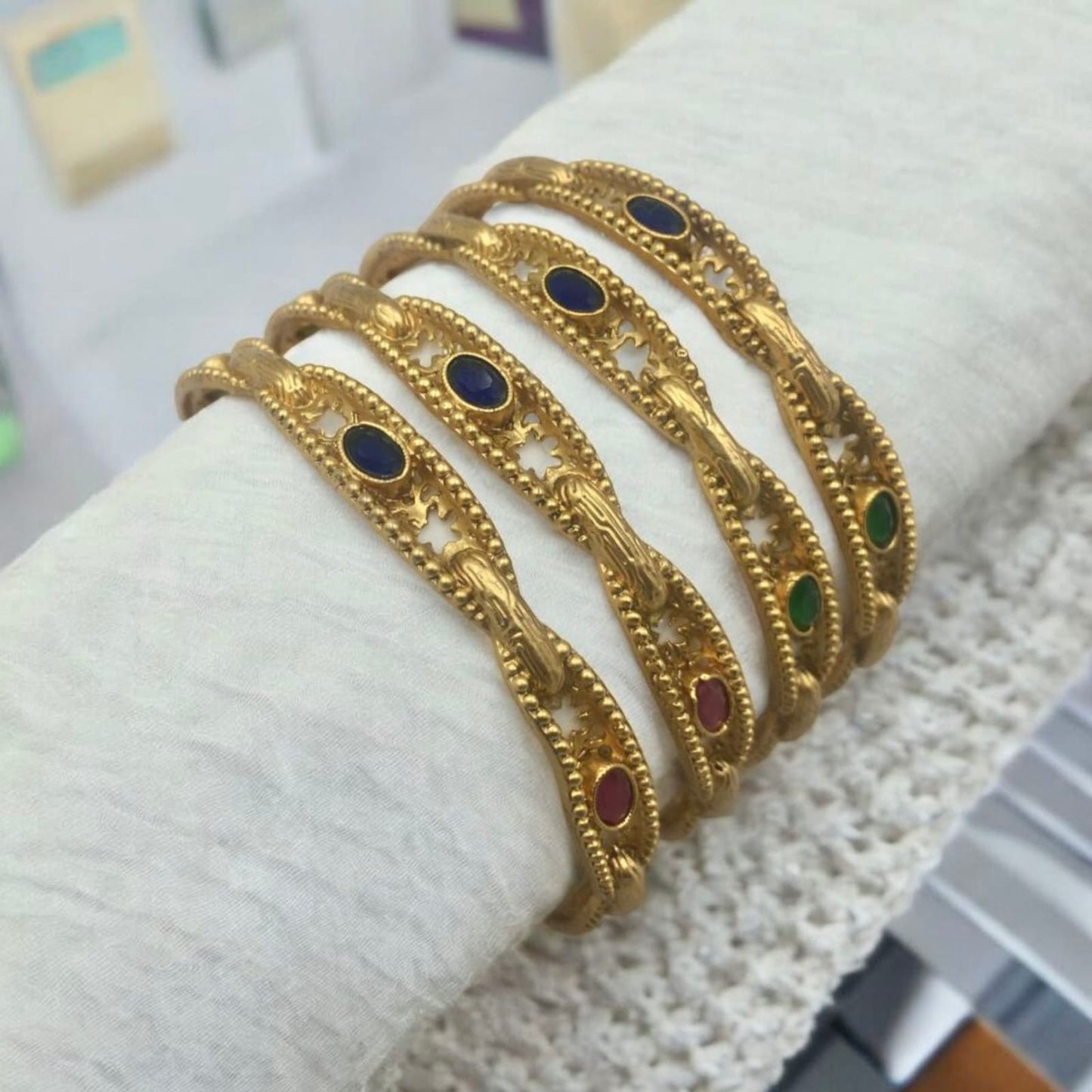 SHRISHTI MULTICOLOURED BRASS BANGLE SET
