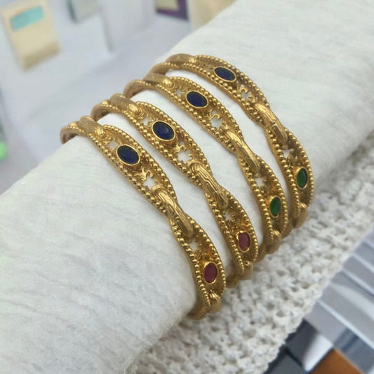 SHRISHTI MULTICOLOURED BRASS BANGLE SET