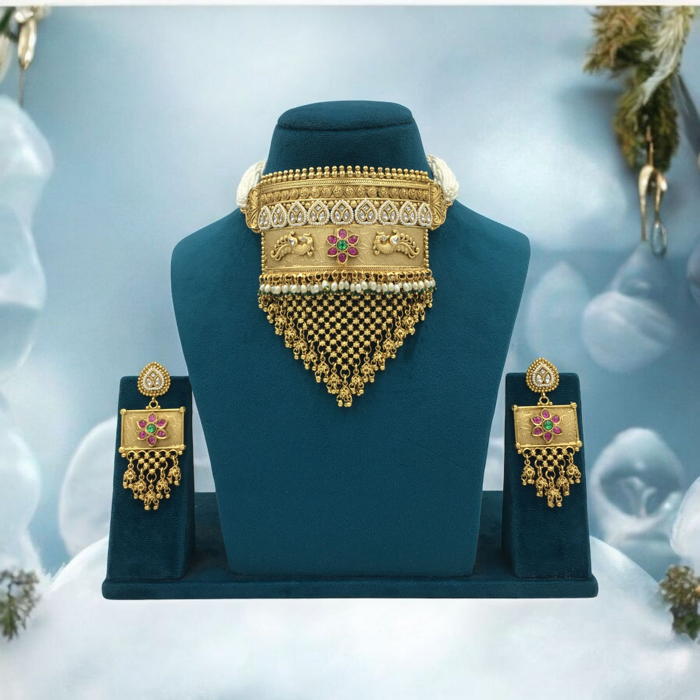 AARNA BRASS NECKLACE SET