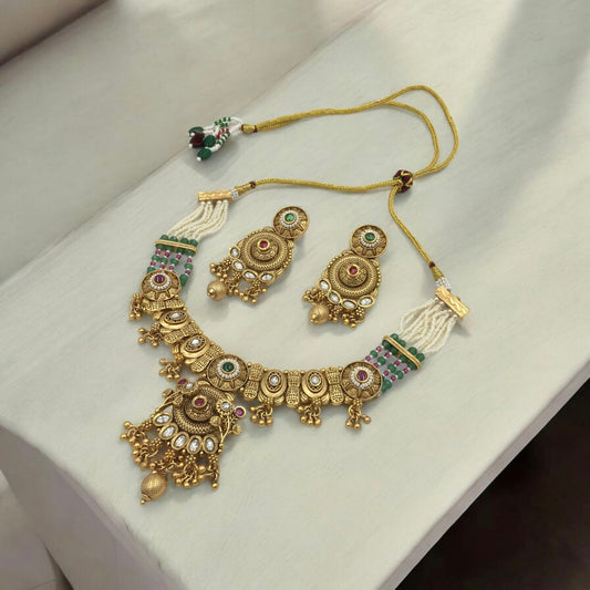 DHRUVI BRASS NECKLACE SET