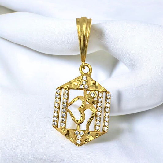 OM HEXAGON MICRO GOLD PENDANT