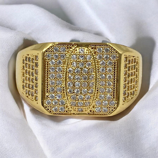 TITANEDGE AMERICAN DIAMOND MICRO GOLD PLATED RING