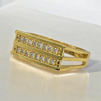 IGNITE AMERICAN DIAMOND MICRO GOLD PLATED RING