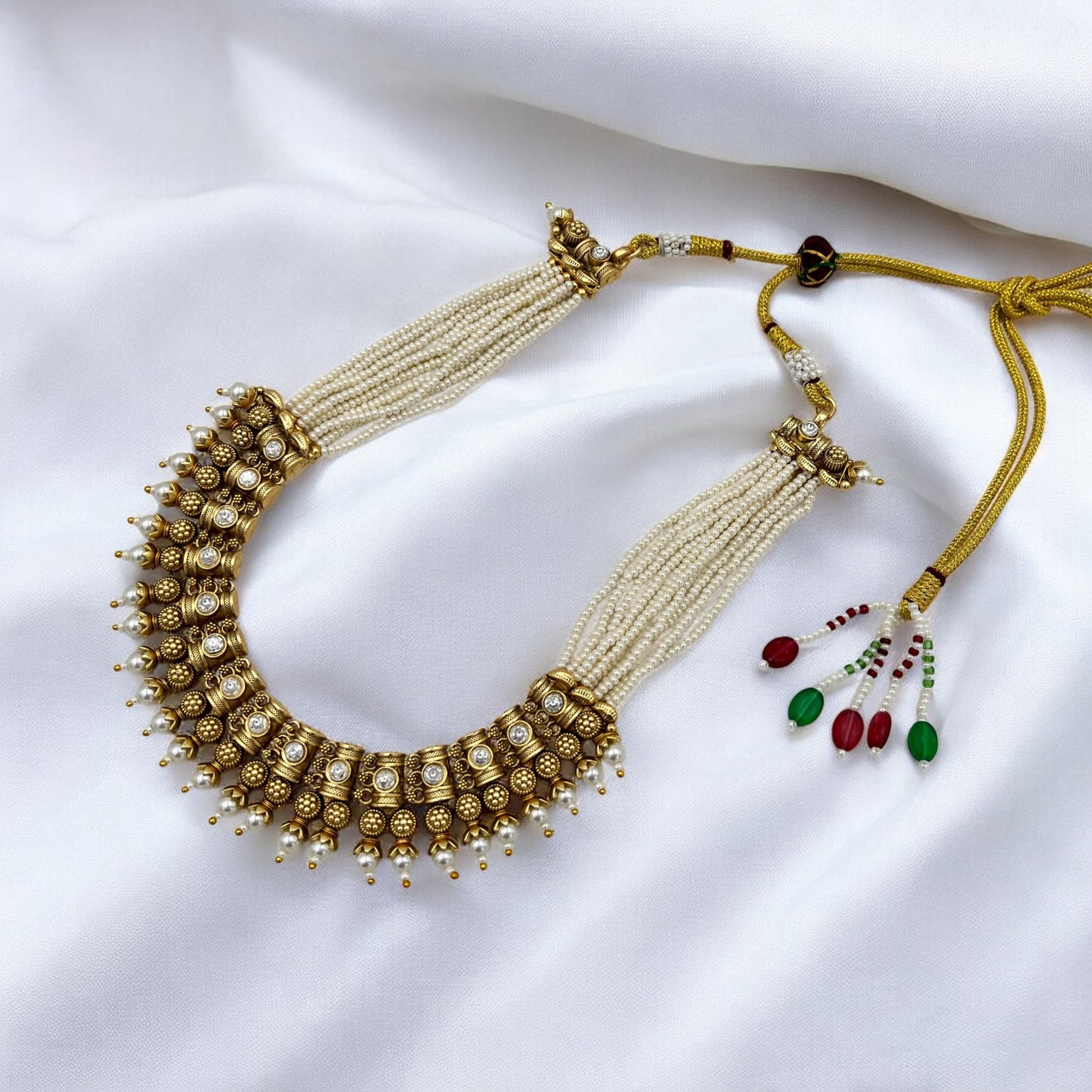 RAJWADI CLASSIC PEARL NECKLACE SET