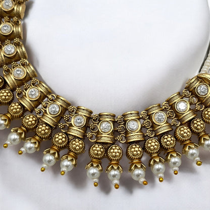 RAJWADI CLASSIC PEARL NECKLACE SET