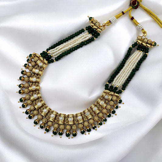 RAJWADI CLASSIC PEARL NECKLACE SET