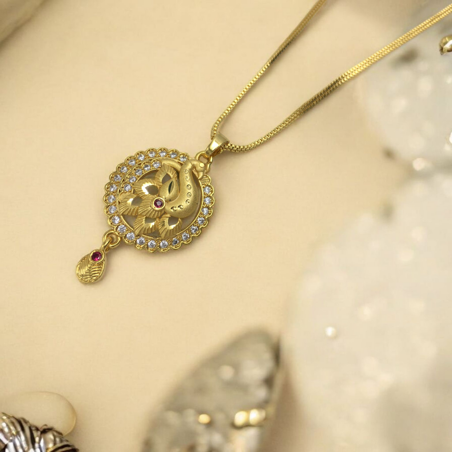 TRIVIDHA MICRO GOLD CHAIN PENDANT