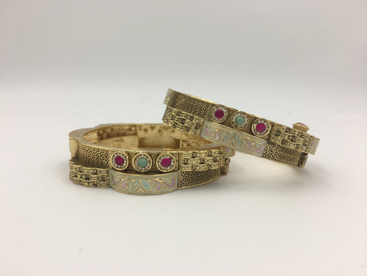 KAMAKSHI SWAROVSKI DIAMOND KADA WITH MEENAKARI